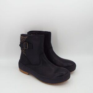 Merrell Holly 2 Buckle Waterproof Black Leather and Tweed Ankle Boots Size 6.5